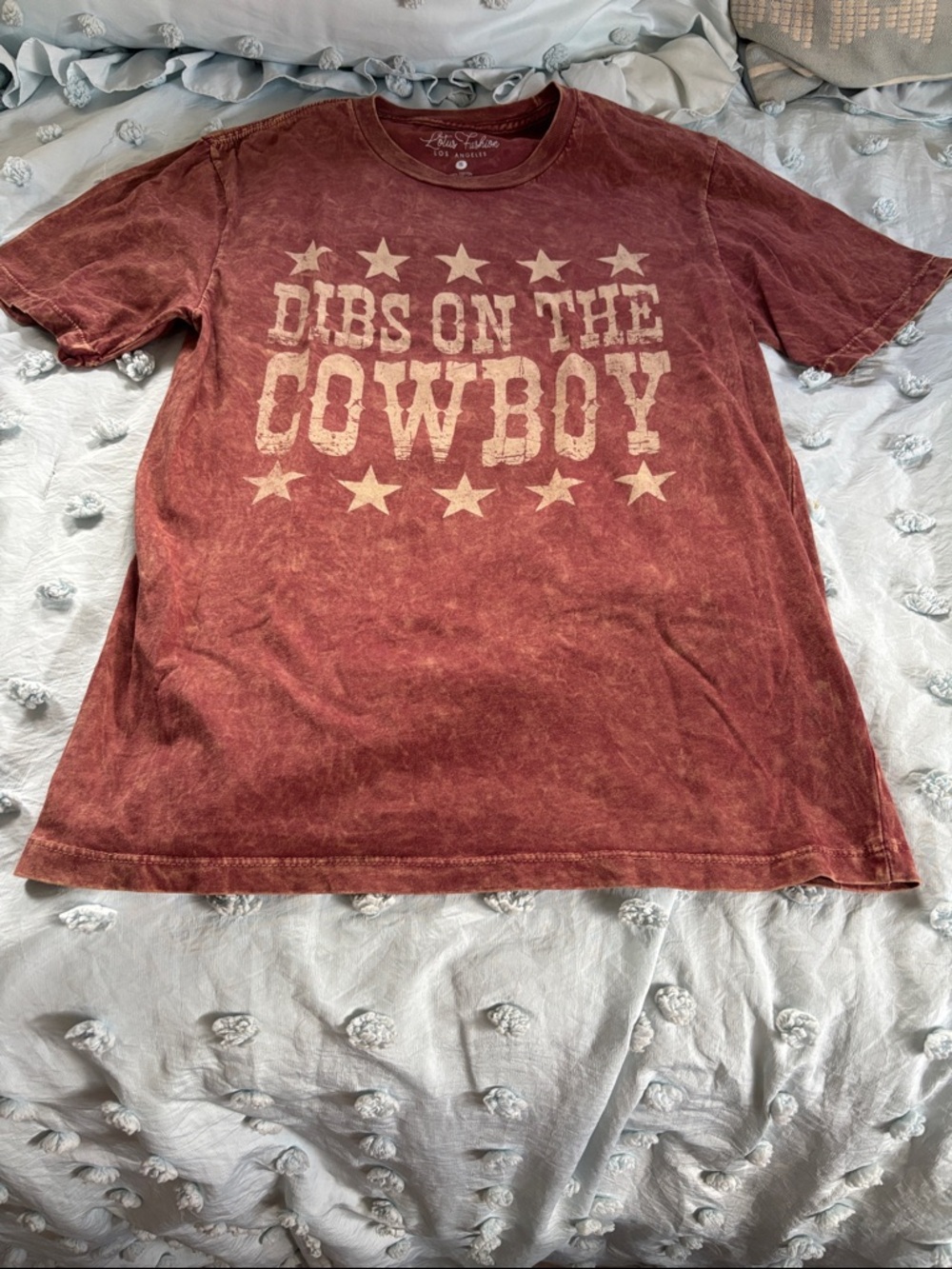 Vintage-Style 'Dibs on the Cowboy' Graphic Tee - Rust